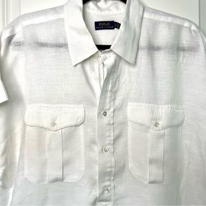 Polo Ralph Lauren safari pocketed linen tunic.